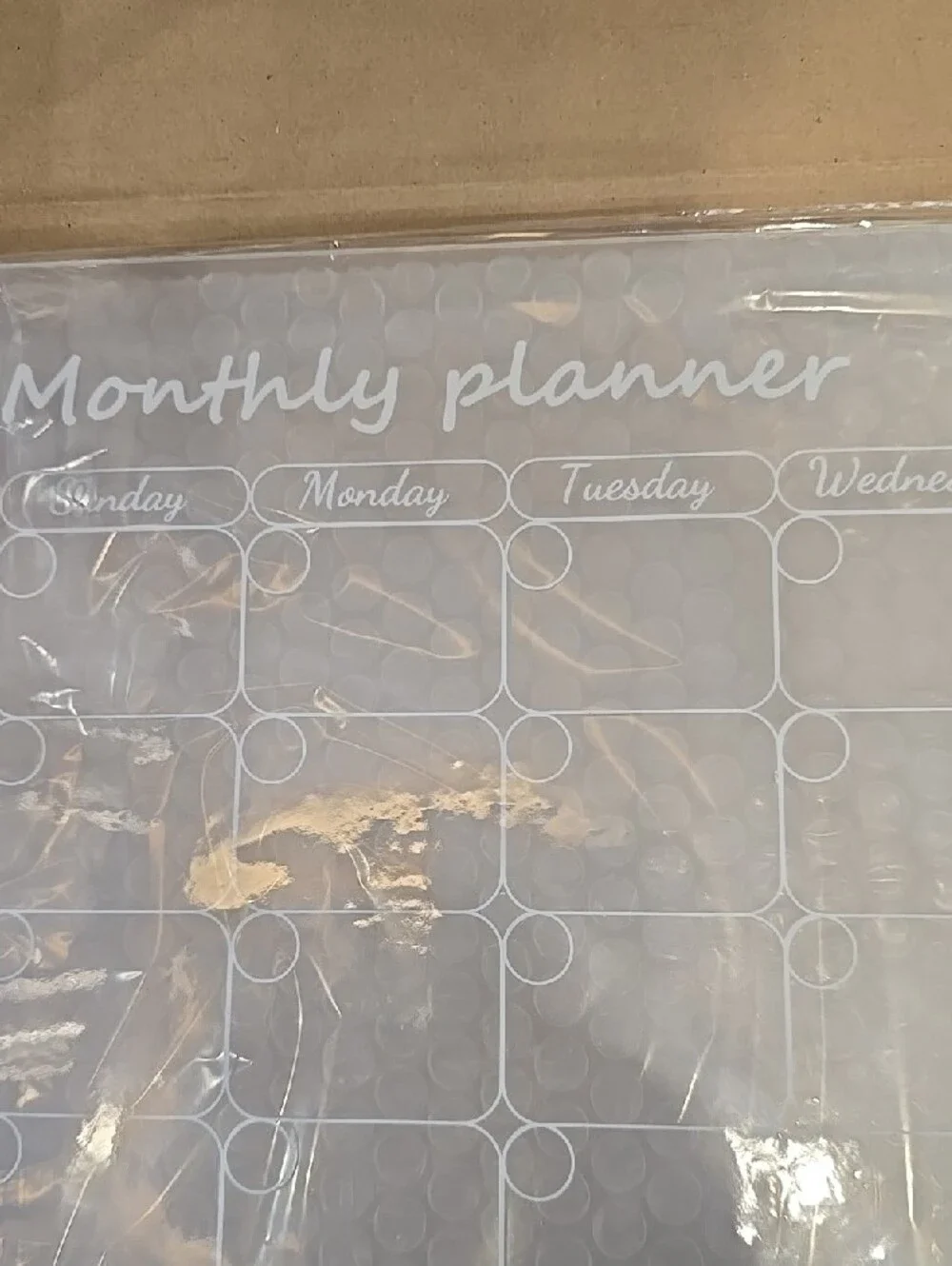 Monthly Planner Dry Erase Board with Colored Markers - Clear/White